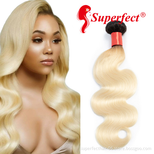 Wholesale 100% Brazilian Virgin Real Remy Hair Extension  Color 1B/613 body wave Human Hair  Bundles